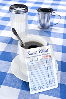 Blank check in diner