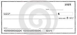 Blank Check with False Numbers photo