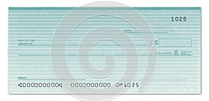 Blank Check with False Numbers photo