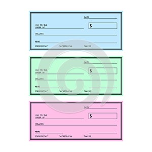 Blank Check. Financial Payment. Chequebook template. Vector stock illustration.