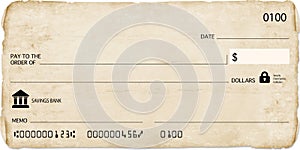 Blank Check Template Rustic Parchment photo