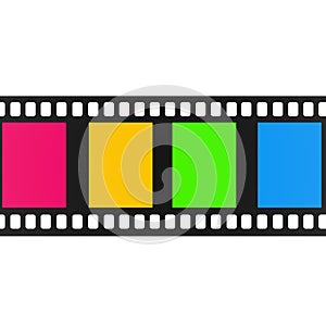 Blank cinema film isolated on white