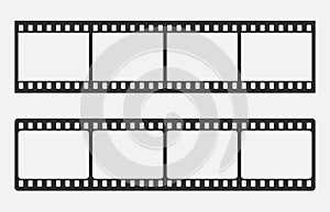 Blank cinema film strip isolated on white background. Vector illustration