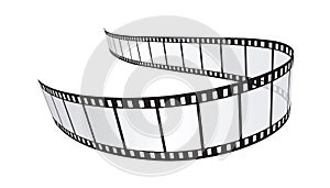 Blank cinema film strip in perspective. Art design filmstrip for advertisement, brochure, banner, flyer. Template for