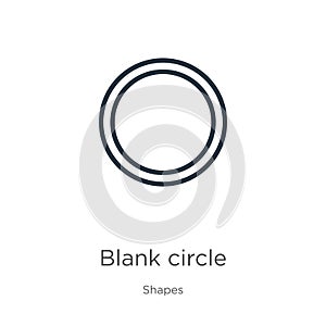 Blank circle icon. Thin linear blank circle outline icon isolated on white background from shapes collection. Line vector sign,