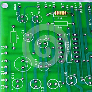 Blank circuit board with 1 resistor photo