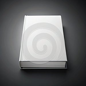 Blank clean white book on a dark gradient background