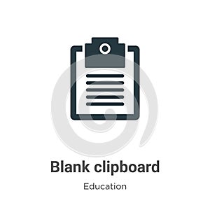 Blank clipboard vector icon on white background. Flat vector blank clipboard icon symbol sign from modern education collection for