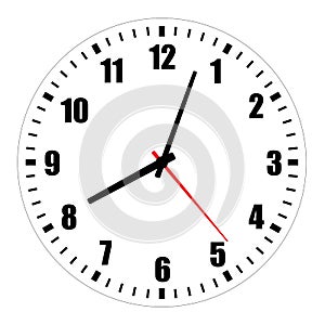 Blank clock face illustration on white