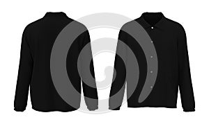 Blank Coach Jacket mockup in front and back views,