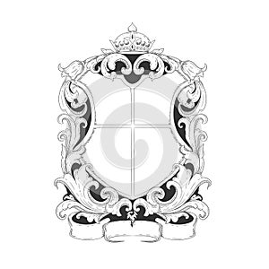 Blank Coat of arms Crest design template classic style crown