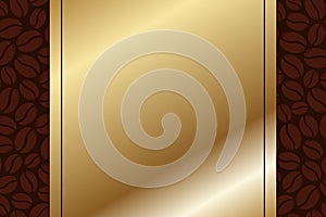 Blank coffee beans golden frame