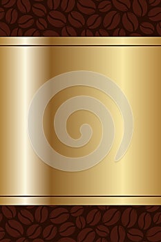 Blank coffee beans golden frame