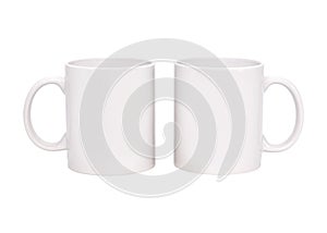 Blank coffee mug isolated on white background. Template of drink cup for your design.  Clipping paths or cut out object for