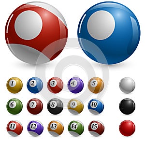 Blank color pool balls template
