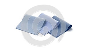 Blank colored folded fabric samples mockup, side view
