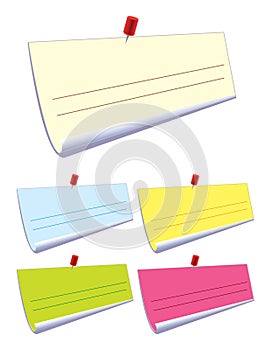Blank colored notes and pins
