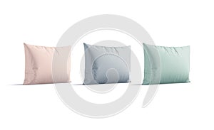 Blank colored rectangular pillow mockup stand, side view