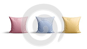 Blank colored square pillow mockup, looped rotation