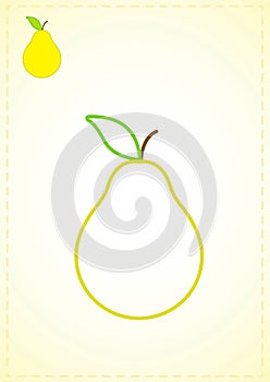 blank coloring page pear fruit vegetables color layout illustration