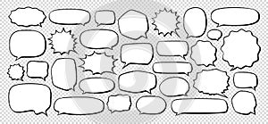 Blank comic books speech bubbles. Talking balloons set