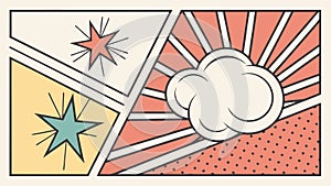 Blank Comic Burst Panel Vector, Dynamic Action Graphic Template, vector design Generative AI