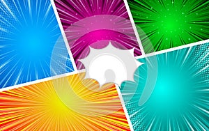 Blank comic page abstract background template