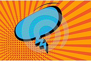 Blank Comic Speech Bubble on a halftone and sunburst background