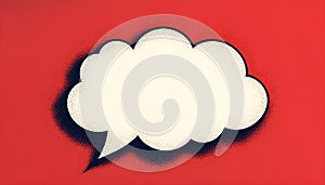 Blank Comic Style Speech Bubble On Bold Red Background For Creative Message Designs