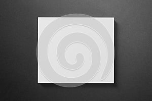 Blank compact disk cover on dark