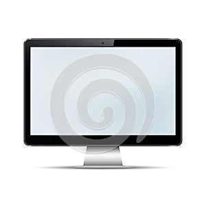 Blank computer display isolated on white background. Vector mockup