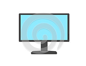 Blank computer display on white background