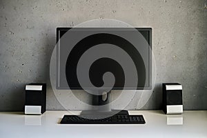 Blank computer monitor at the desk