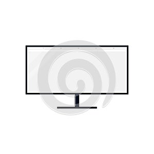 Blank computer monitor with open browser page.