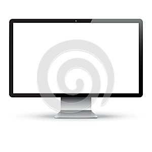 Blank computer monitor on white photo