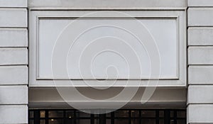 Blank Concrete Signage space on building entrance