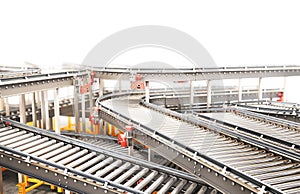 Blank conveyors on white background. photo