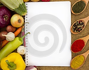 Blank cookbook for recipes photo