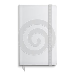 Blank copybook template with elastic band.