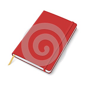 Blank copybook template with elastic band. photo