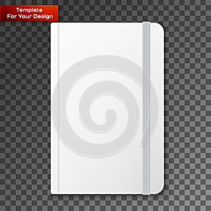 Blank copybook template with elastic band