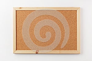 Blank cork board with wooden frame