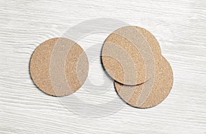 Blank cork coasters