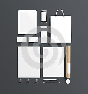 Blank corporate identity elements