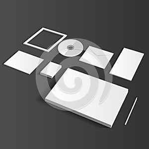 Blank Corporate Set isolated on grey mock up