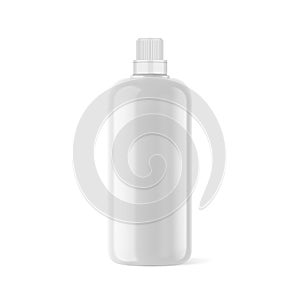 Blank cosmetic plastic bottle with screw cap mockup template.