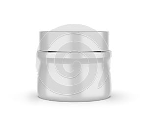Blank cosmetics plastic jar container for branding and mockup.