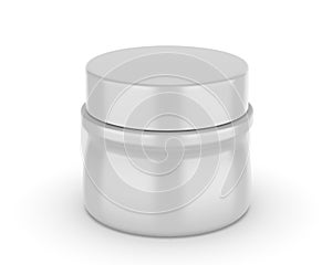 Blank cosmetics plastic jar container for branding and mockup.