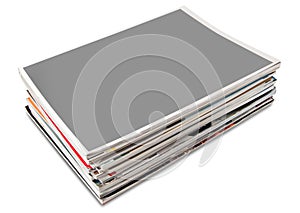 Blank cover page magazine stack photo