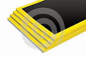 Blank cover page magazine stack on isolated white